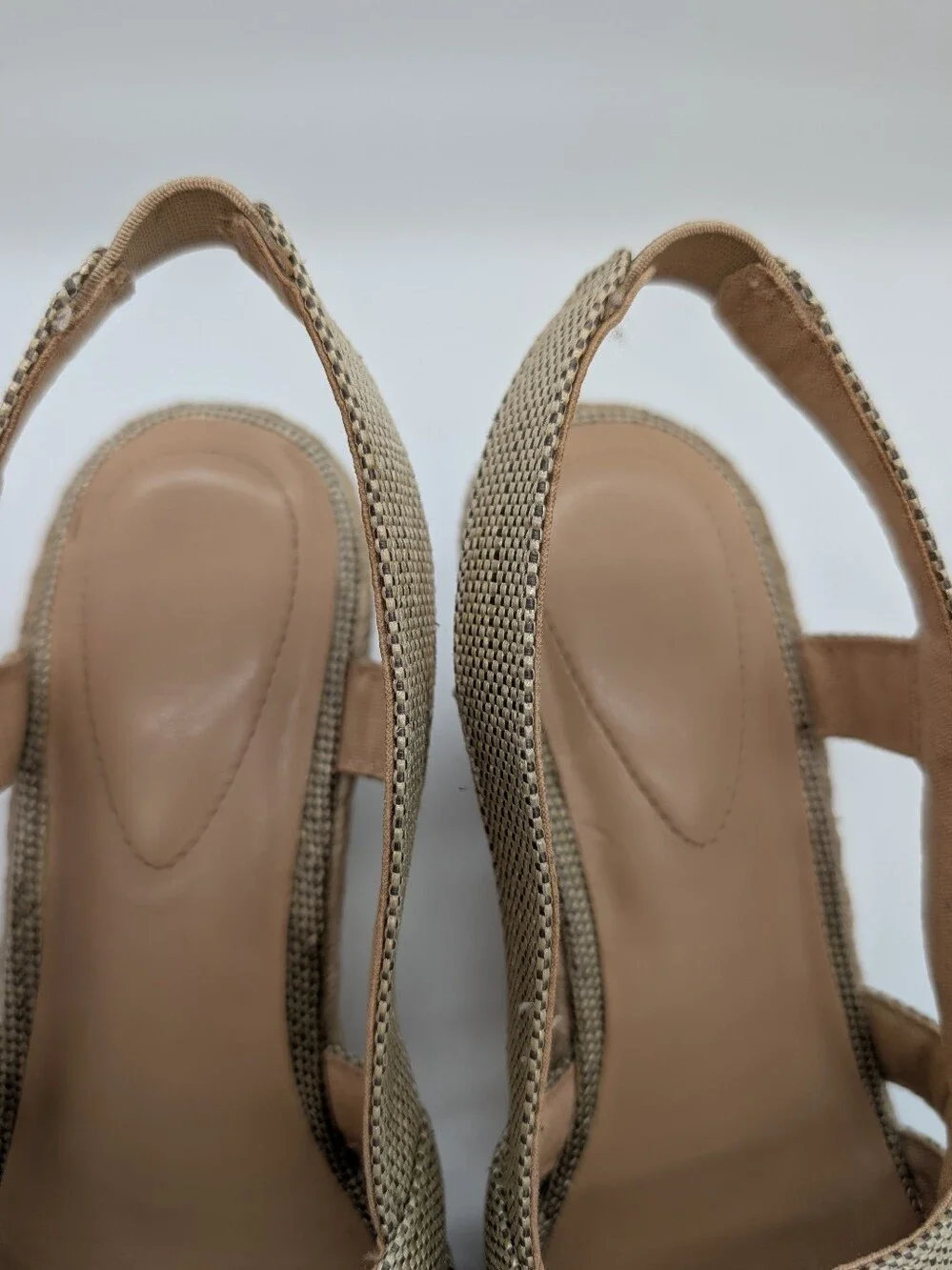 Lauren Ralph Lauren Penelopie Slingback Wedge Heel Espadrille Beige Gold US 9B